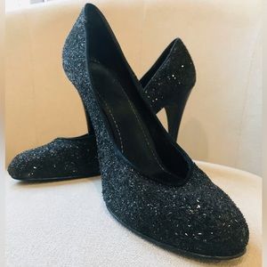 Nine West, sparkly black 3 inch heels, size 7